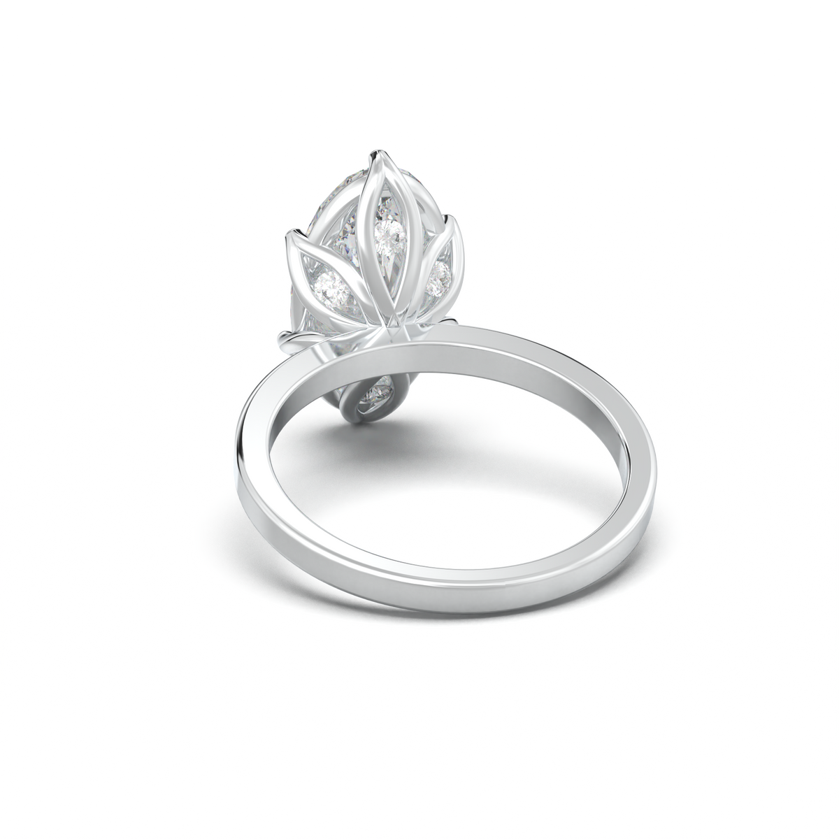 Oval Diamond-Accent Gallery Engagement Ring