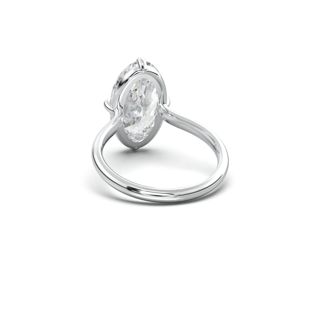 Elongated Moval Solitaire Engagement Ring