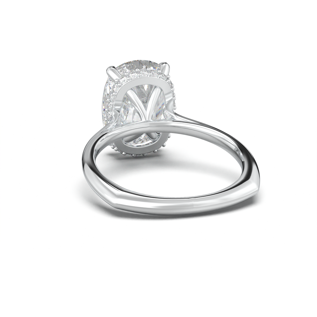 Cushion Hidden Halo Engagement Ring