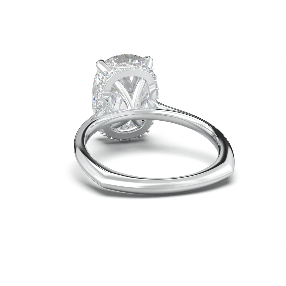 Cushion Hidden Halo Engagement Ring