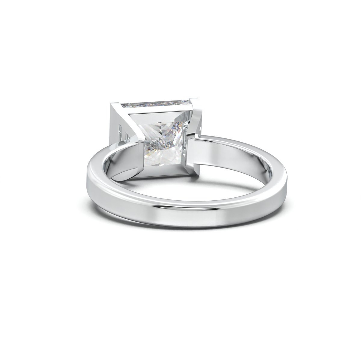 Princess Half-Bezel Engagement Ring
