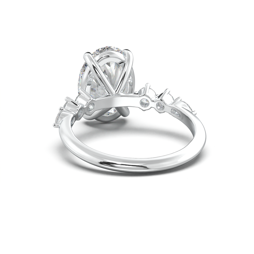 Oval Pear-Accent Engagement Ring