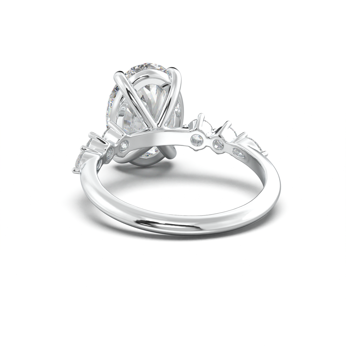 Oval Pear-Accent Engagement Ring
