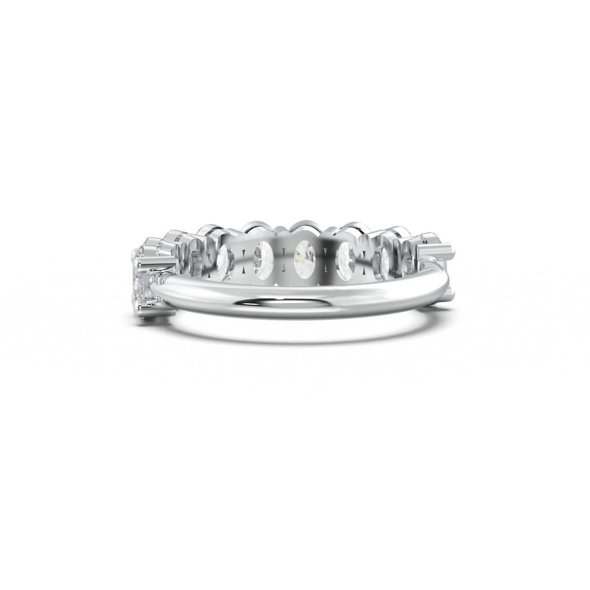 Nine-Oval Half-Eternity Wedding Band
