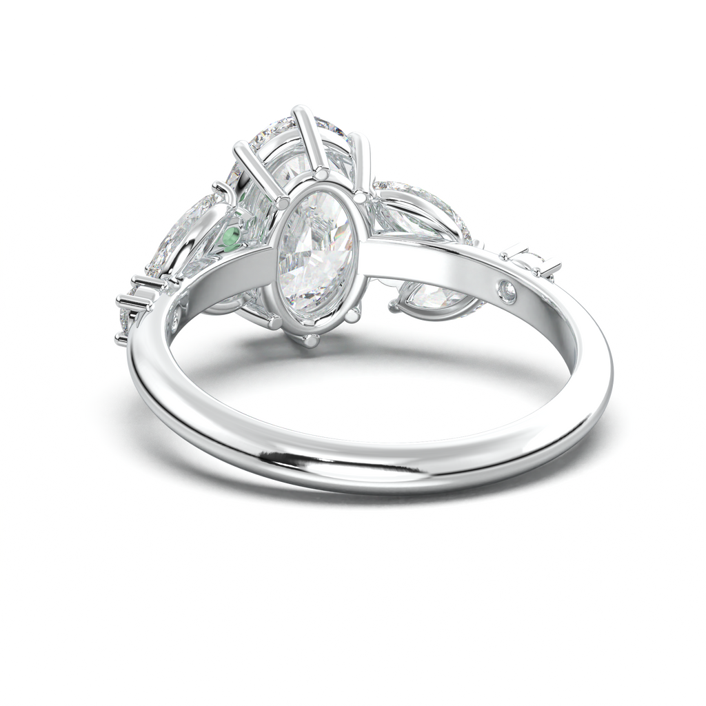 Oval Marquise-Accent Engagement Ring