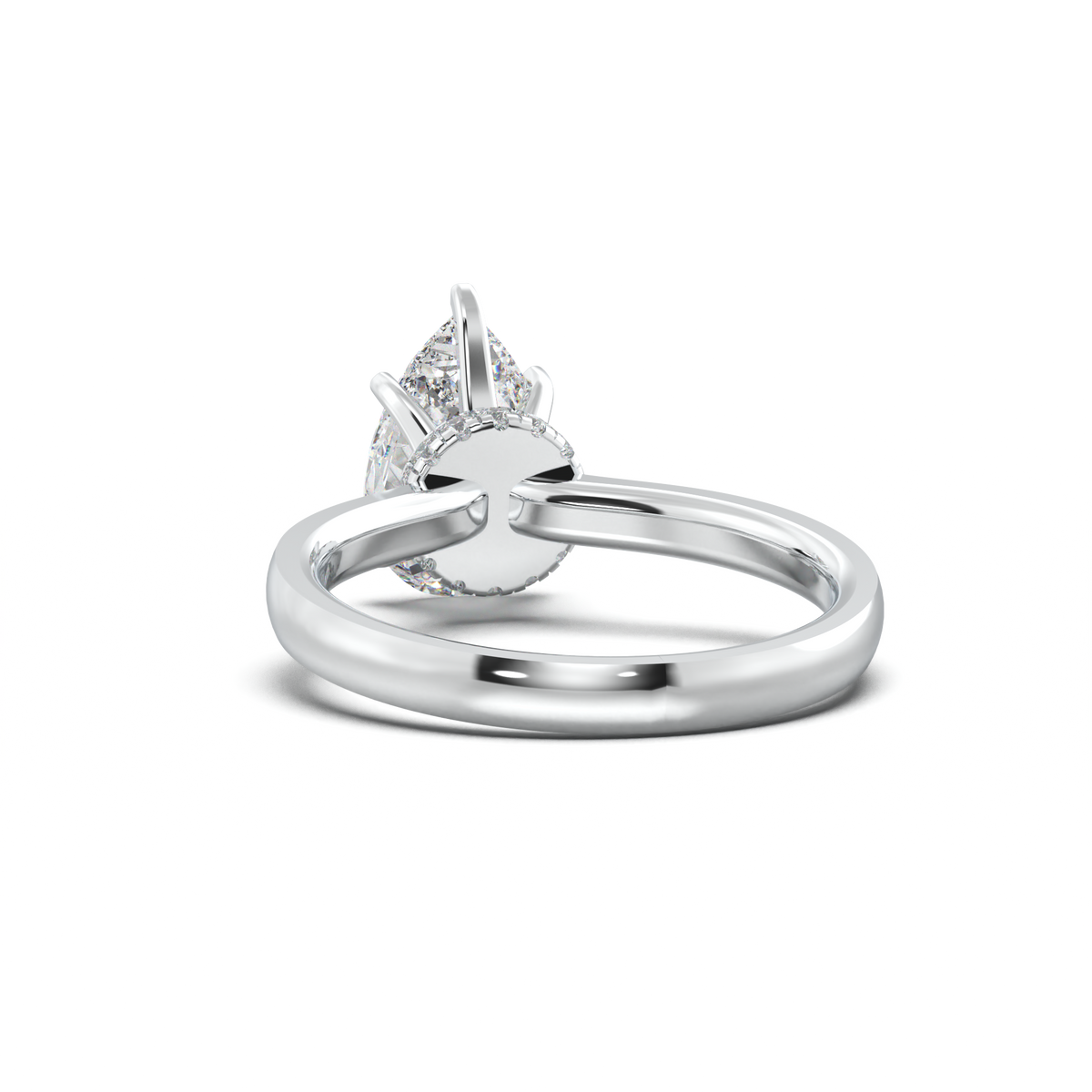 Round Hidden Halo Engagement Ring