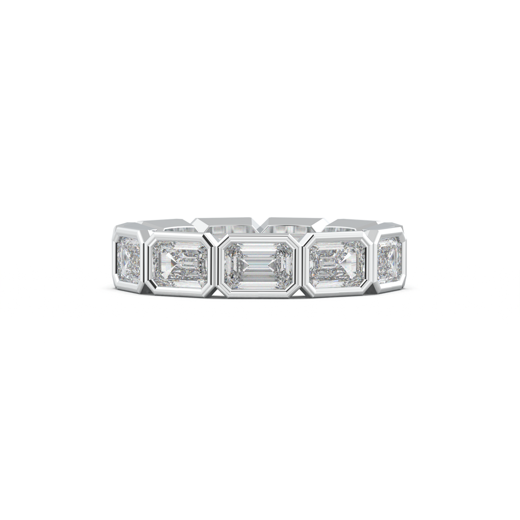 Emerald-Cut Bezel-Style Eternity Wedding Band