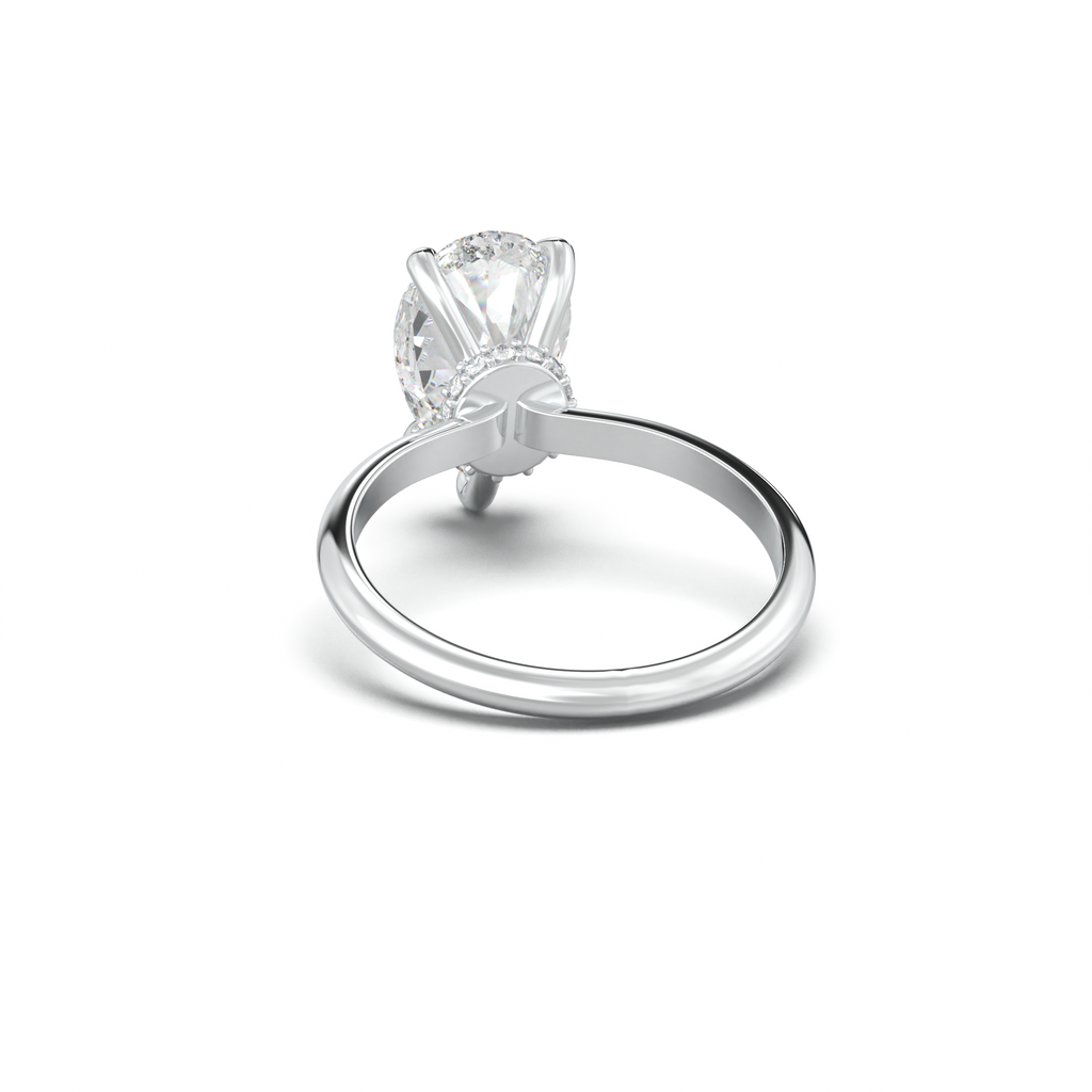 Pear Hidden Halo Engagement Ring