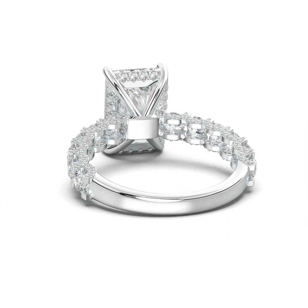 Radiant Diamond Band Engagement Ring