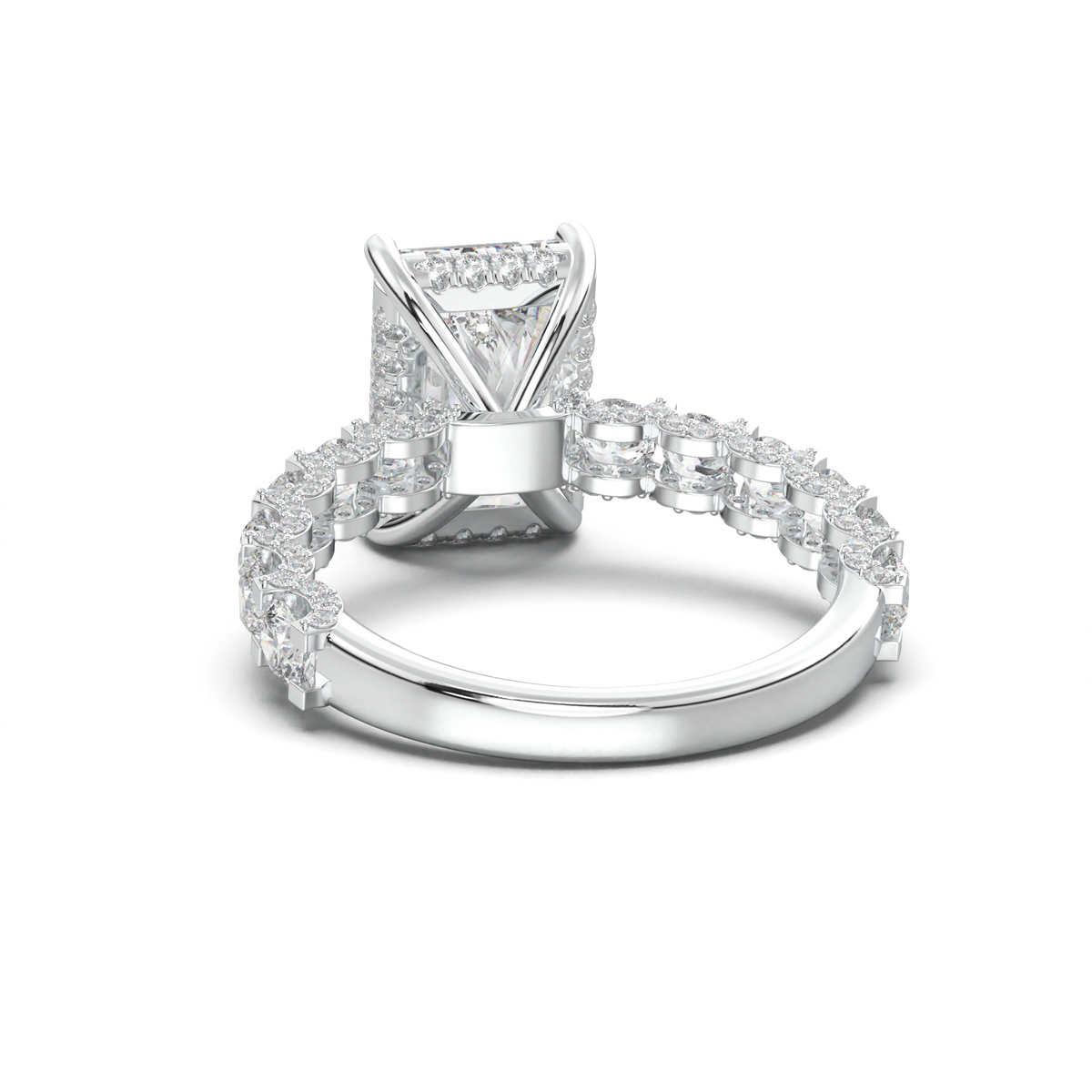 Radiant Diamond Band Engagement Ring