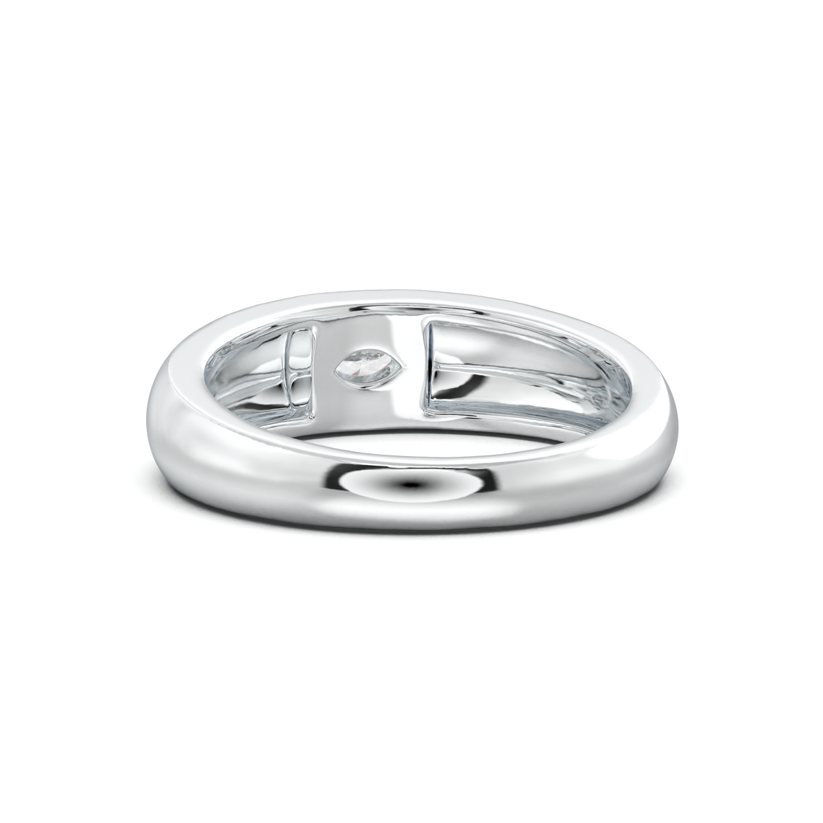 Flush-Set Marquise Men's Band