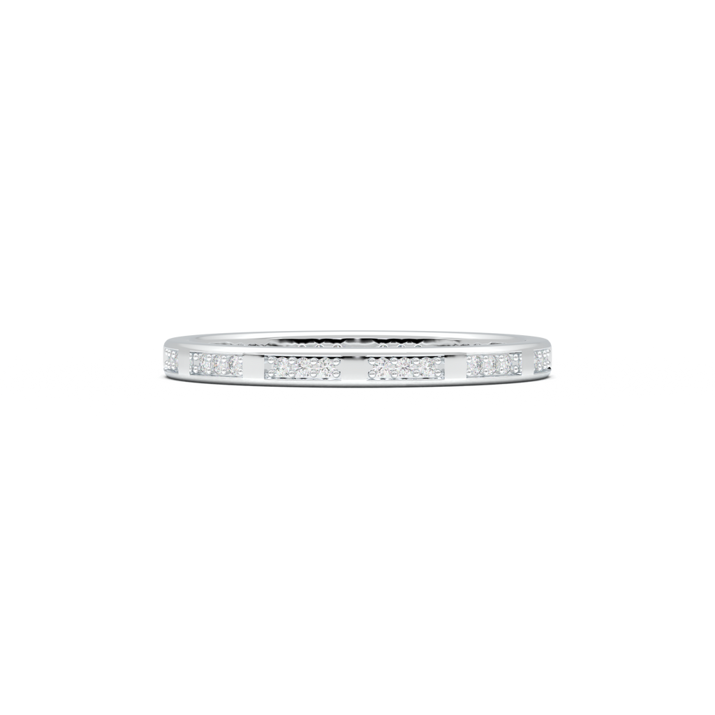 Geometric Round Diamond Wedding Band