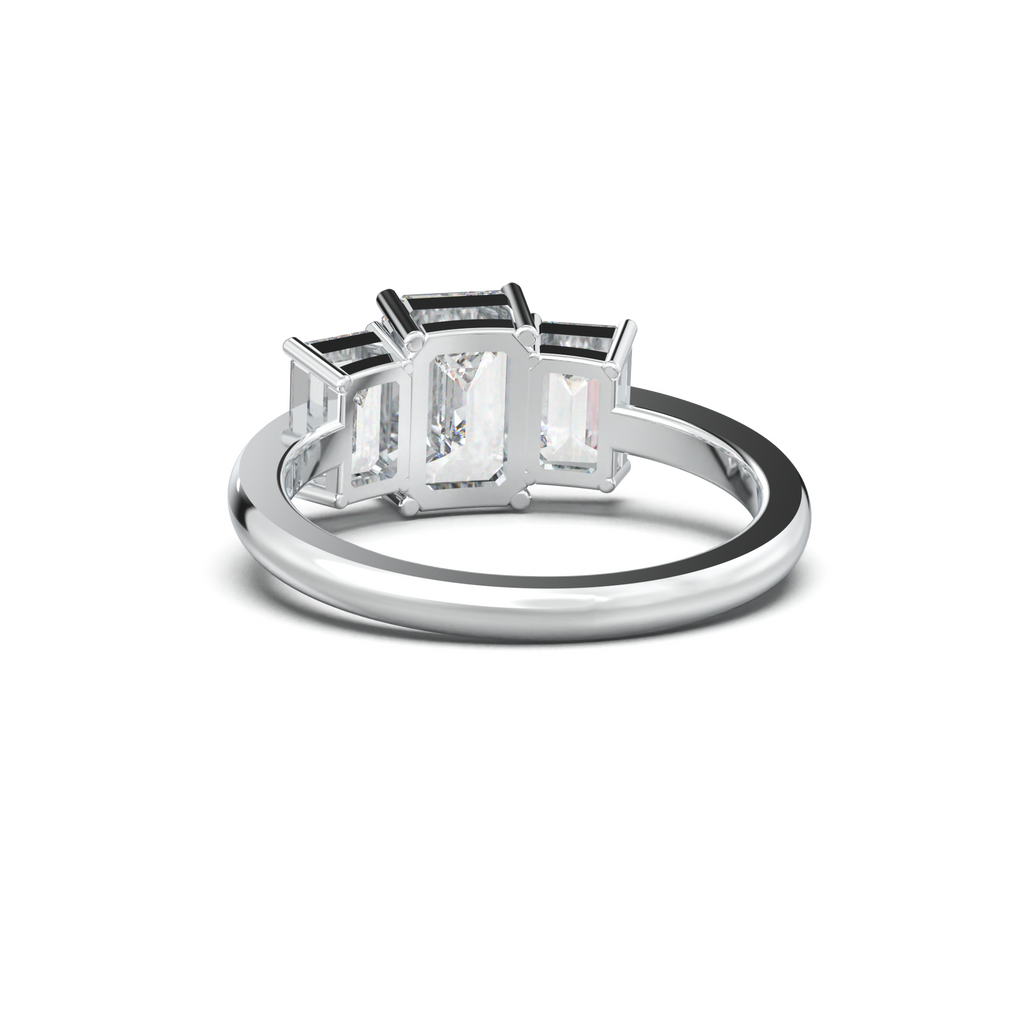 Emerald Three-Stone Engagement Ring