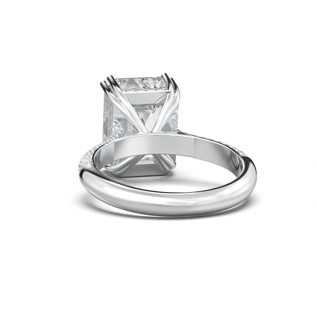 Emerald Double Pavé Engagement Ring