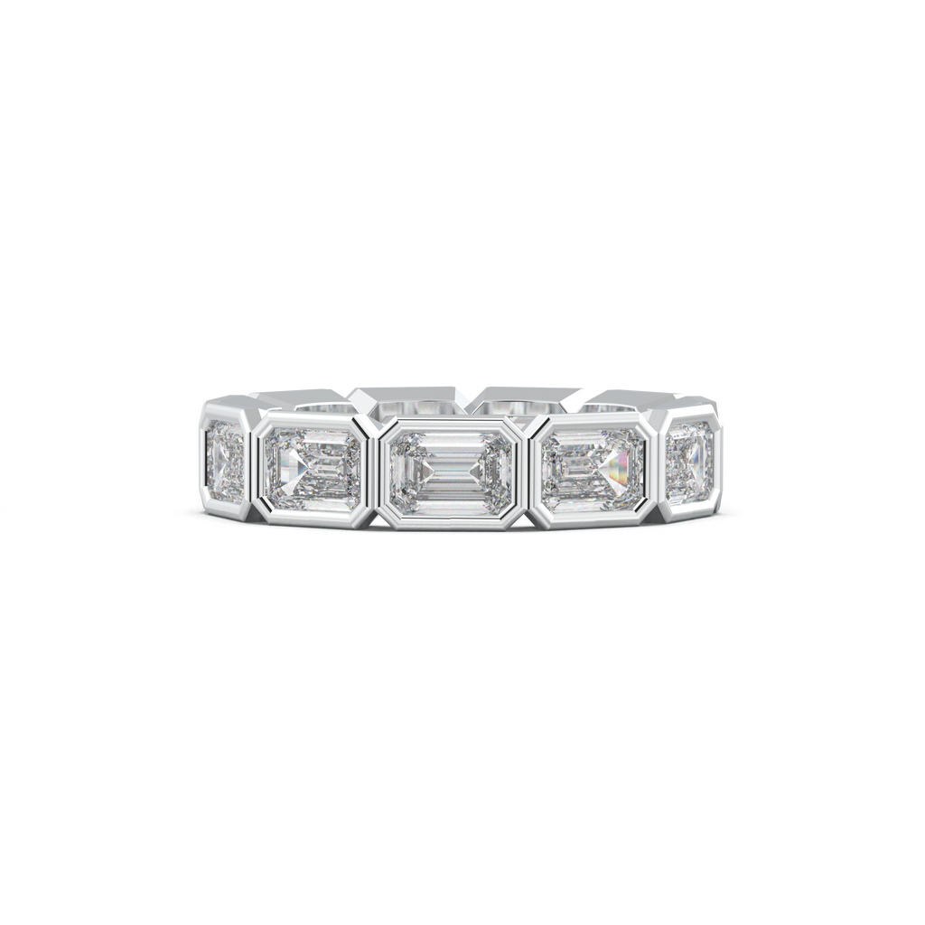 Emerald-Cut Bezel-Style Eternity Wedding Band