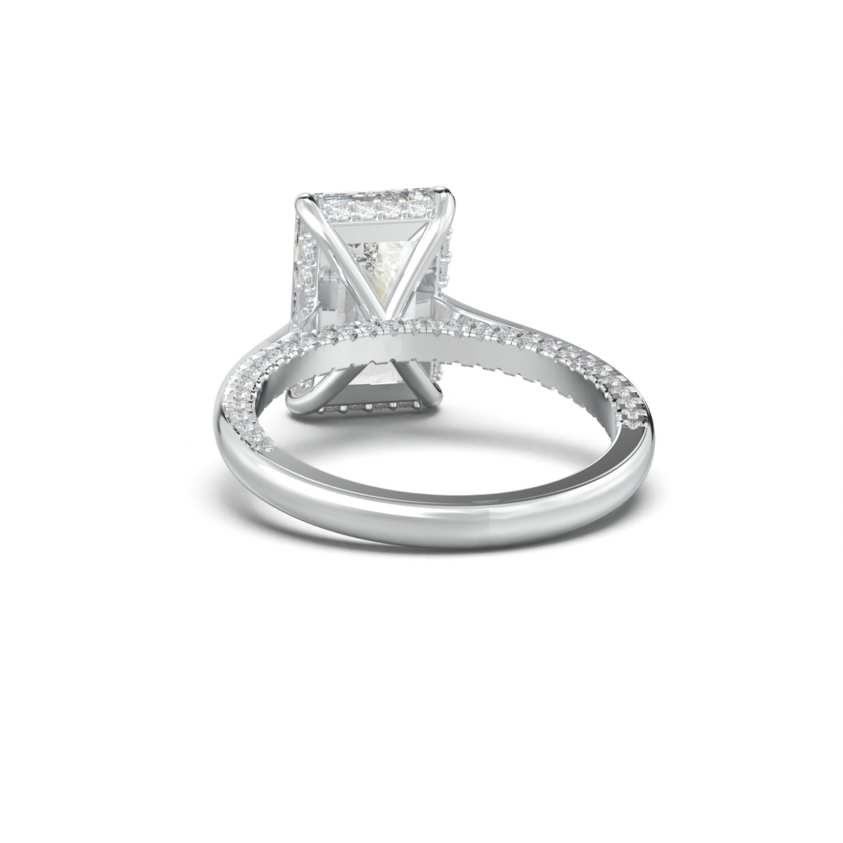Radiant Pavé Hidden Halo Engagement Ring