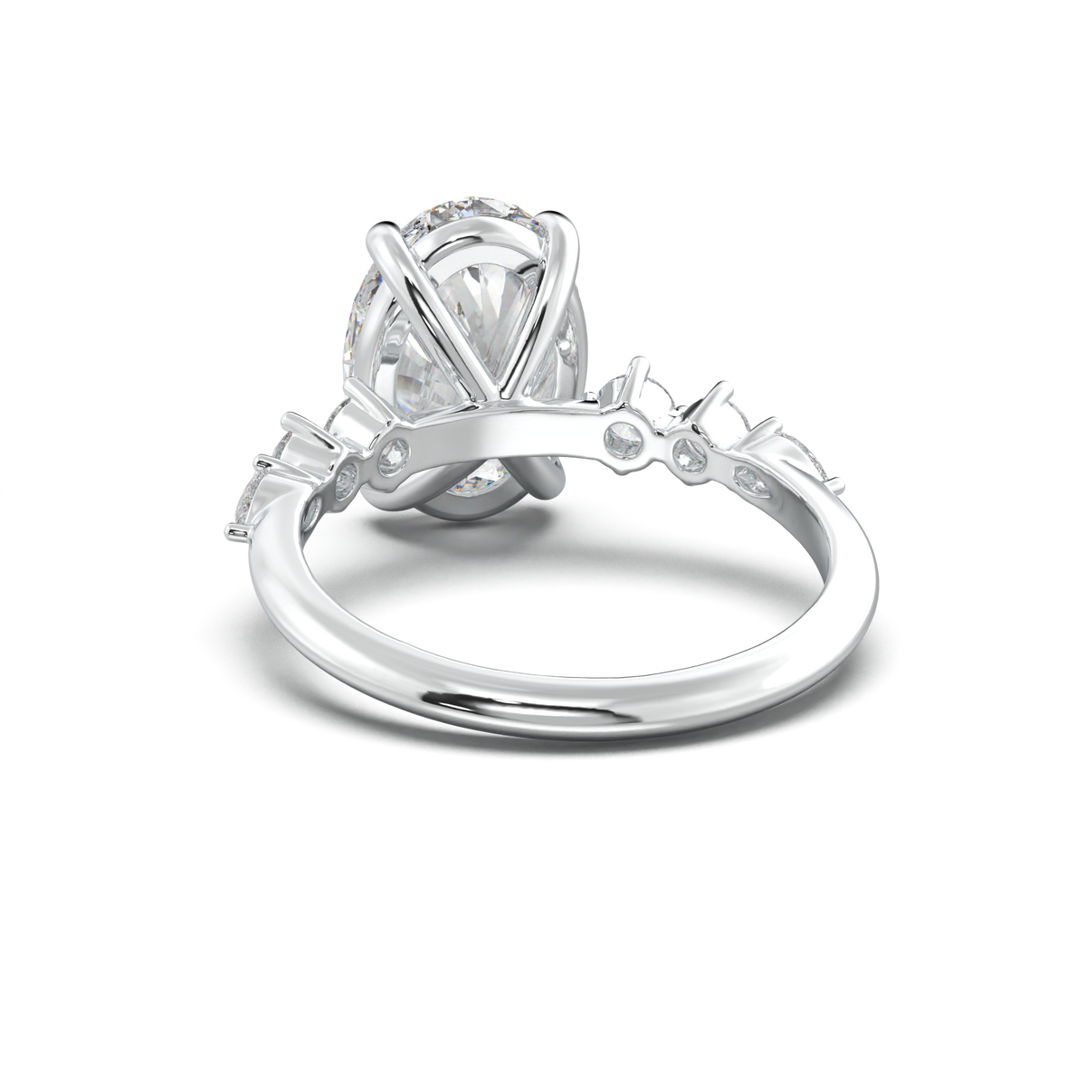Oval Pear-Accent Engagement Ring