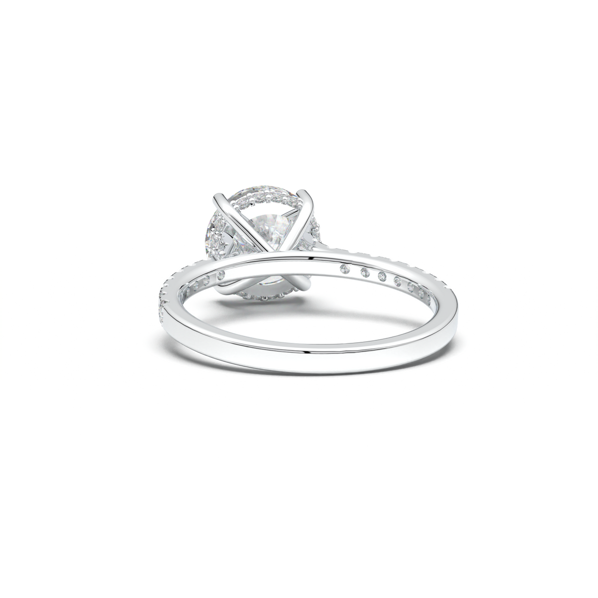 Round Pavé Engagement Ring