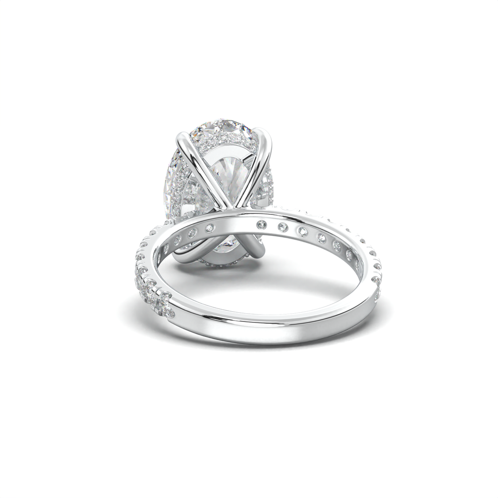 Oval Pavé Hidden Halo Engagement Ring