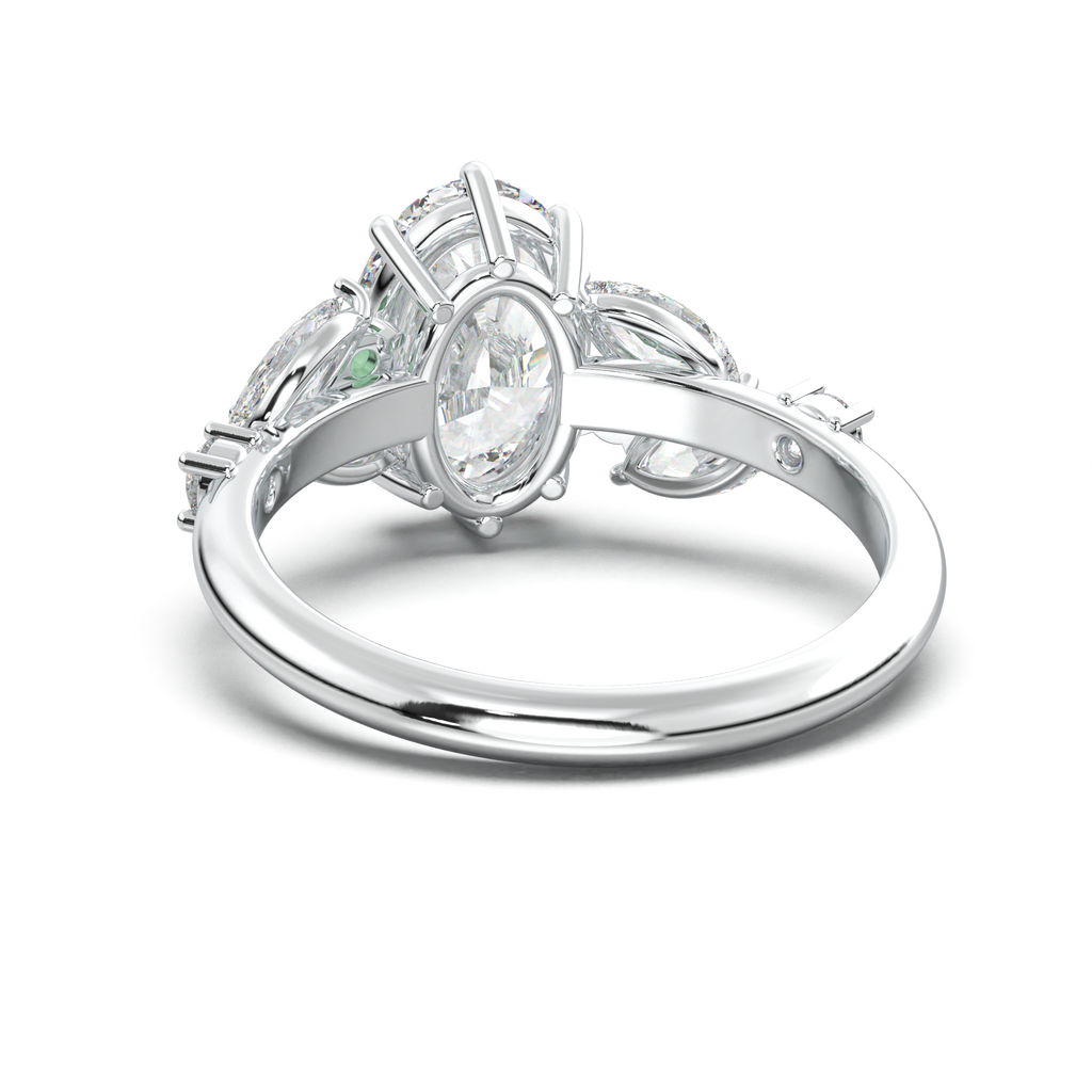 Oval Marquise-Accent Engagement Ring