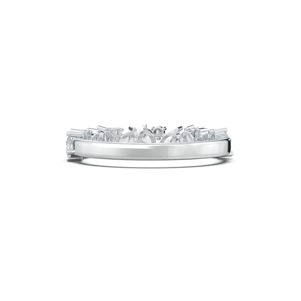 Alternating Pear & Round Half-Eternity Wedding Band