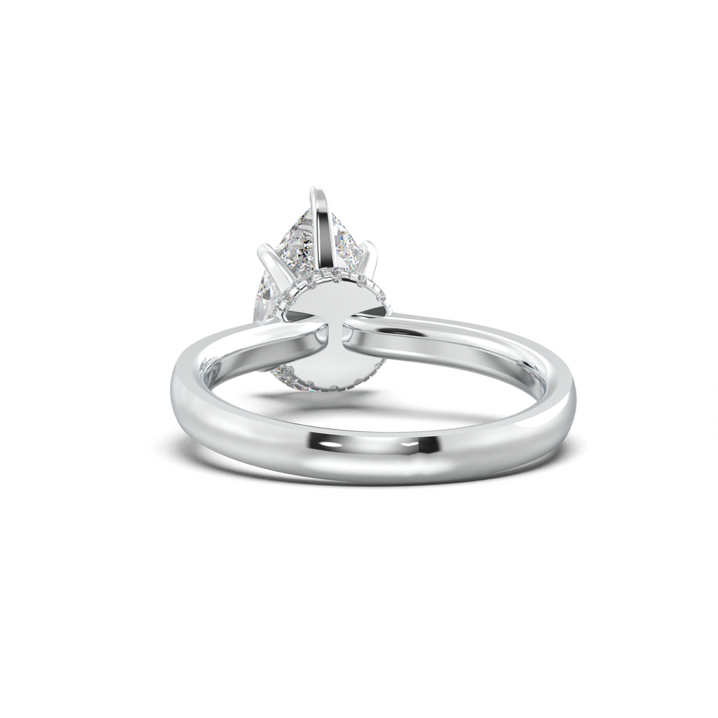 Round Hidden Halo Engagement Ring