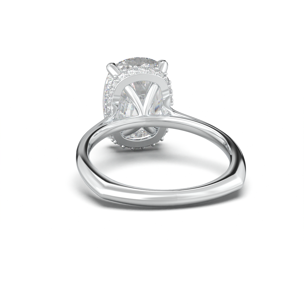Cushion Hidden Halo Engagement Ring