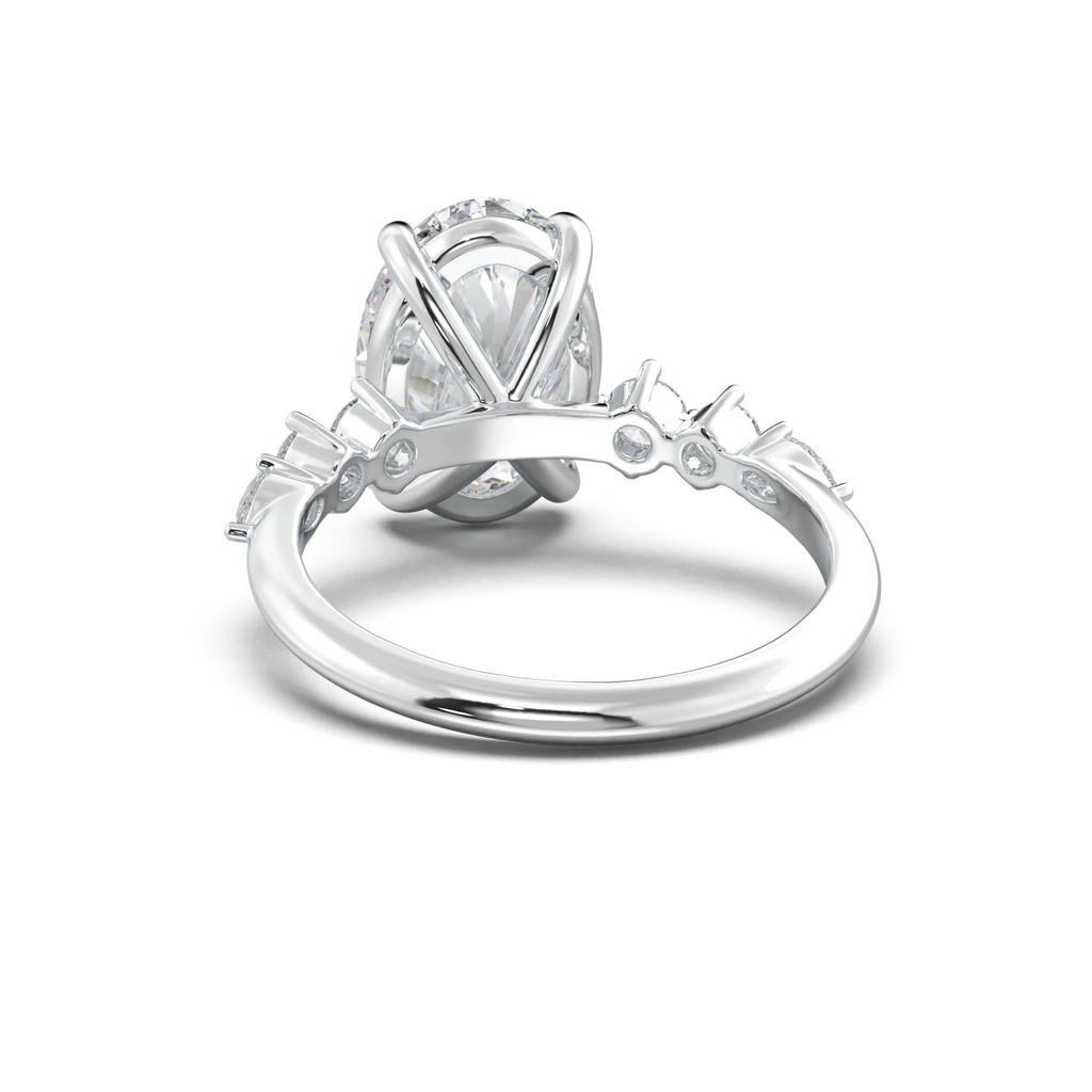 Oval Pear-Accent Engagement Ring