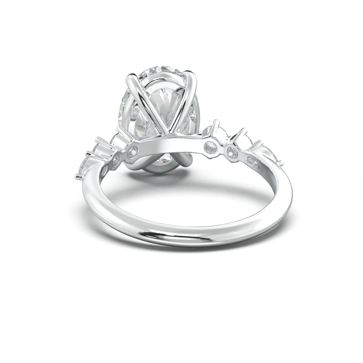 Oval Pear-Accent Engagement Ring