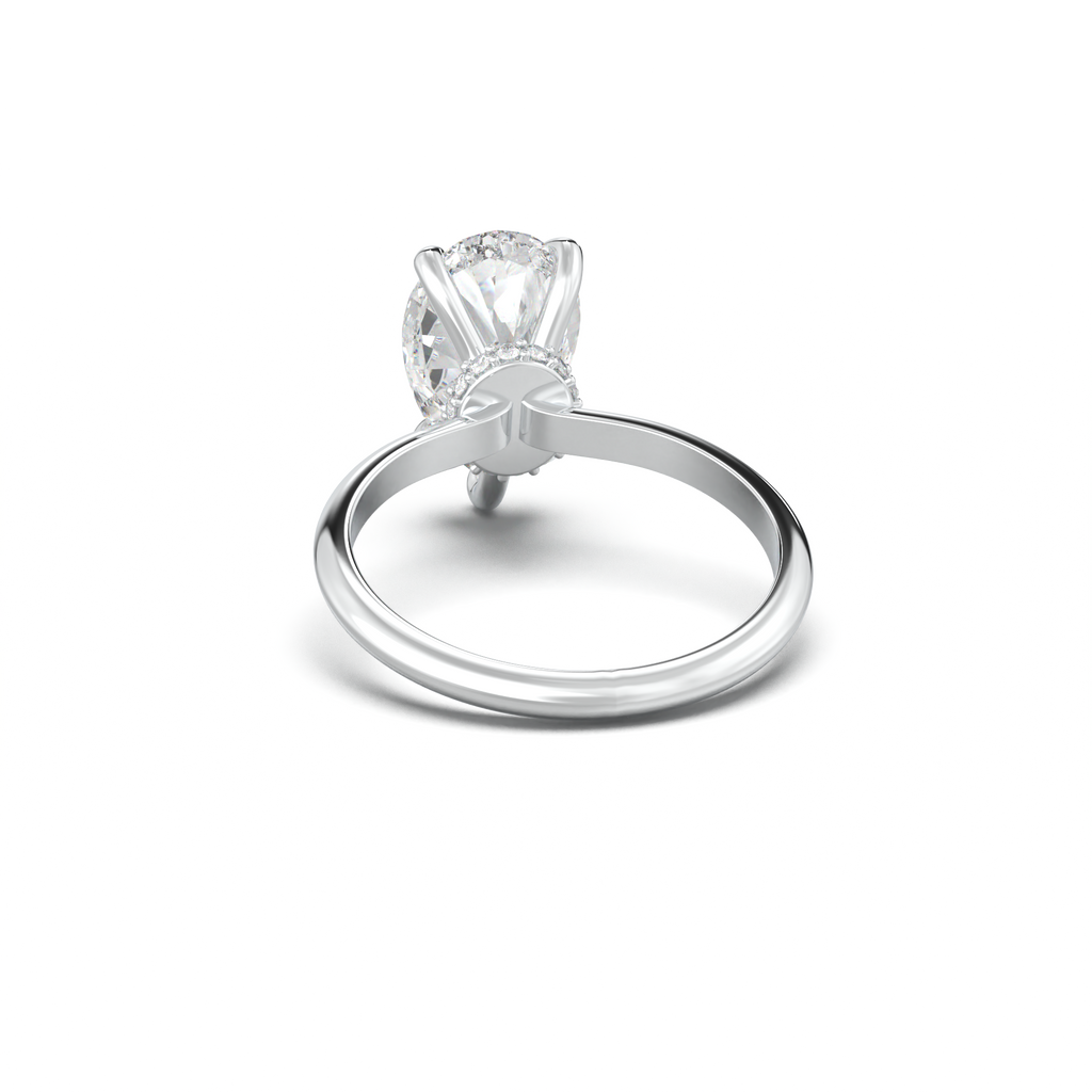 Pear Hidden Halo Engagement Ring