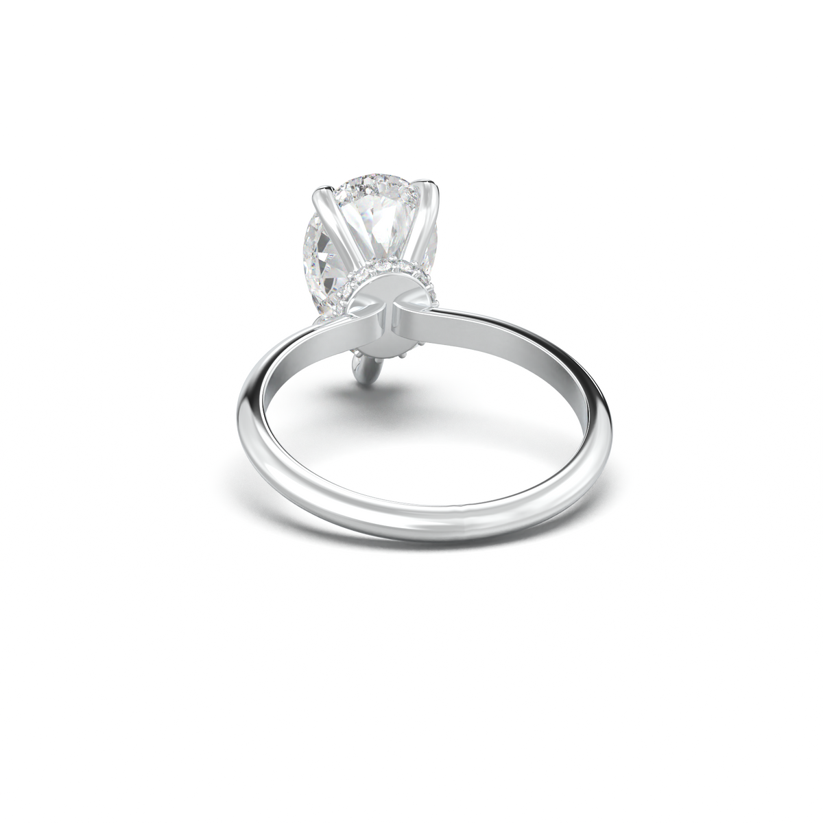 Pear Hidden Halo Engagement Ring