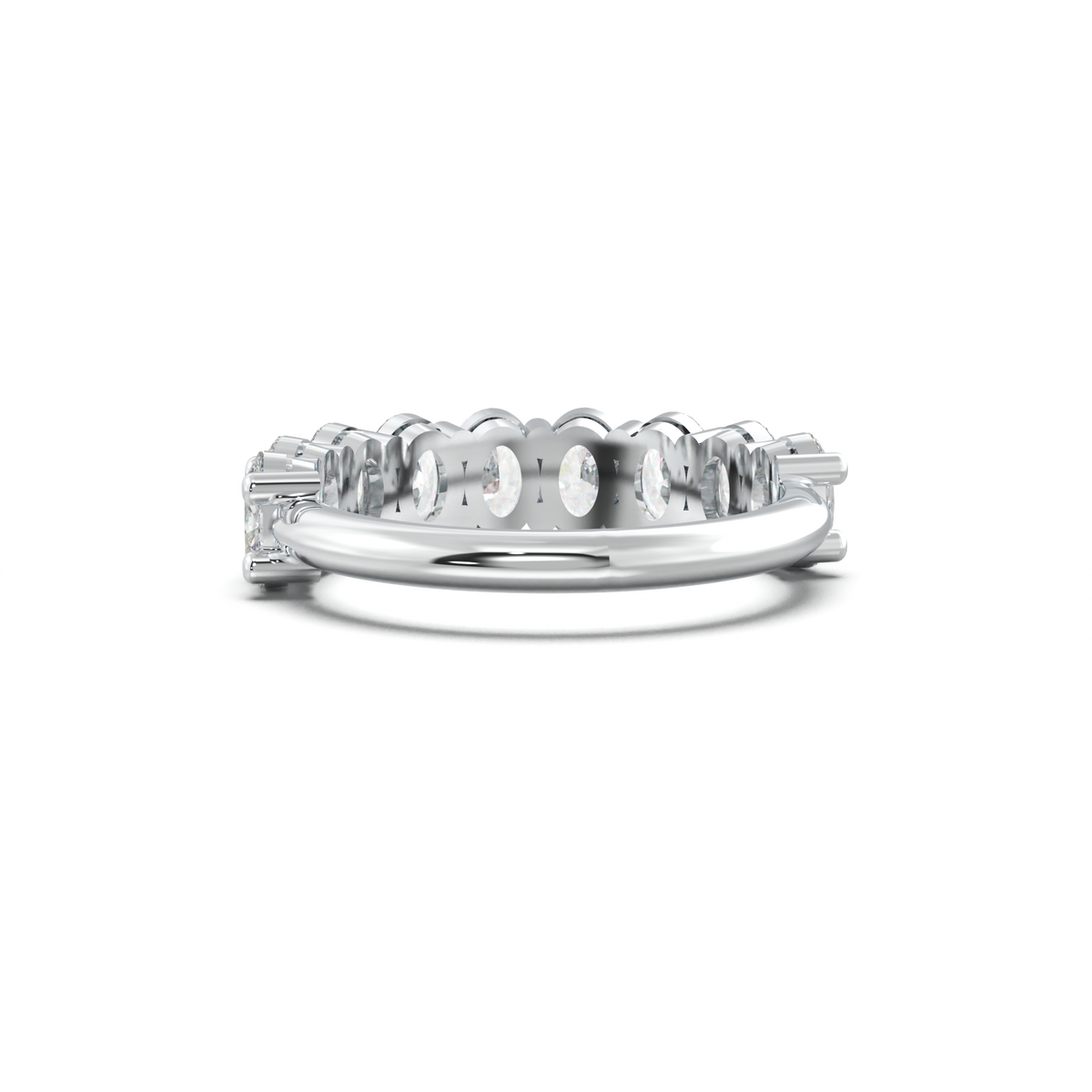 Nine-Oval Half-Eternity Wedding Band