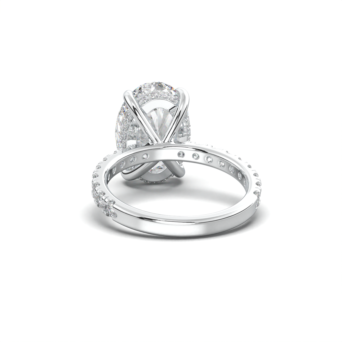 Oval Pavé Hidden Halo Engagement Ring