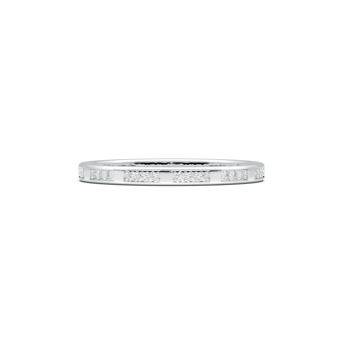 Geometric Round Diamond Wedding Band