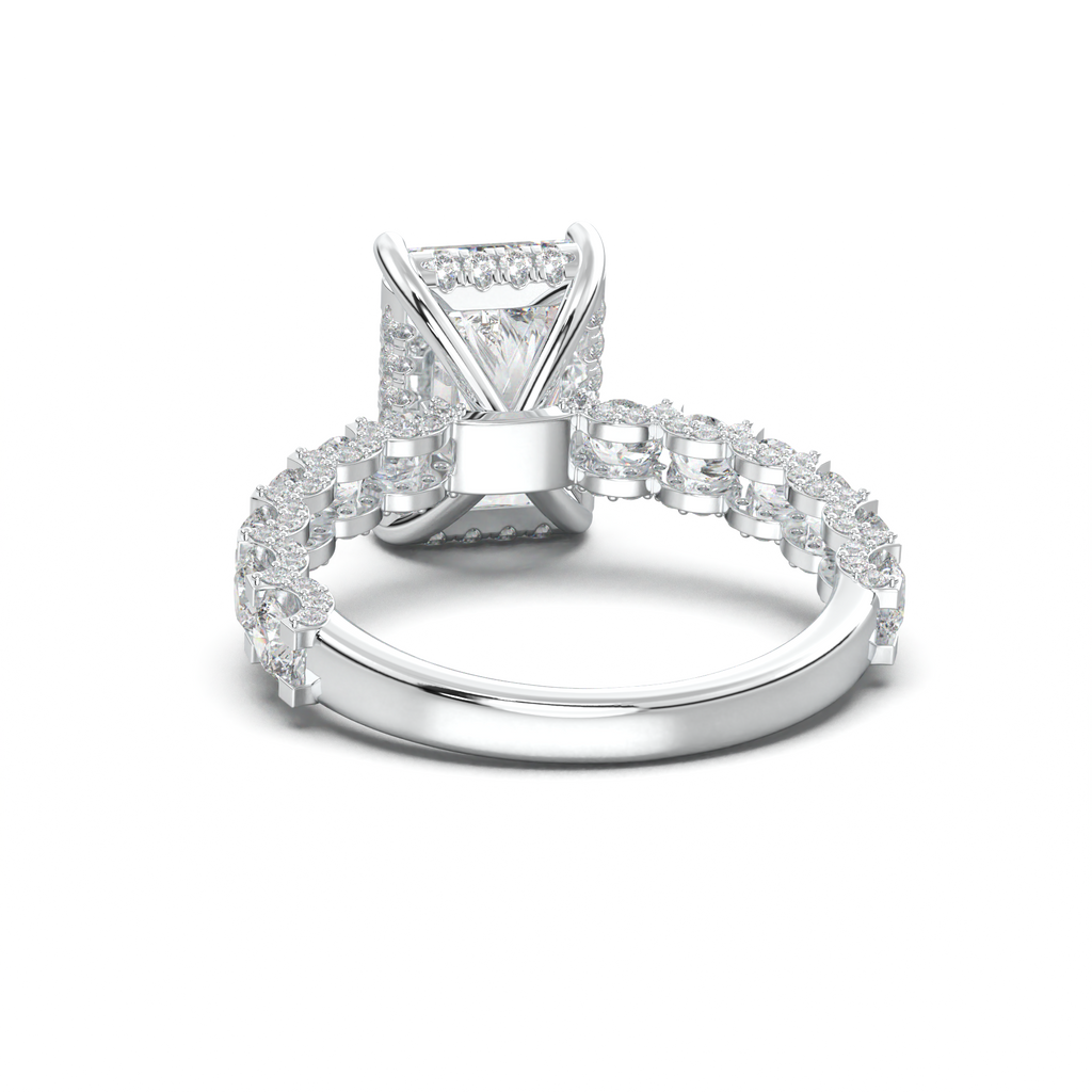 Radiant Diamond Band Engagement Ring