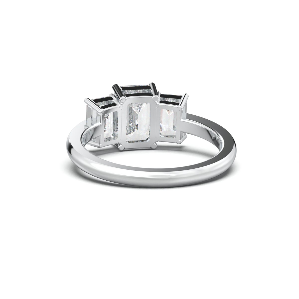 Emerald Three-Stone Engagement Ring