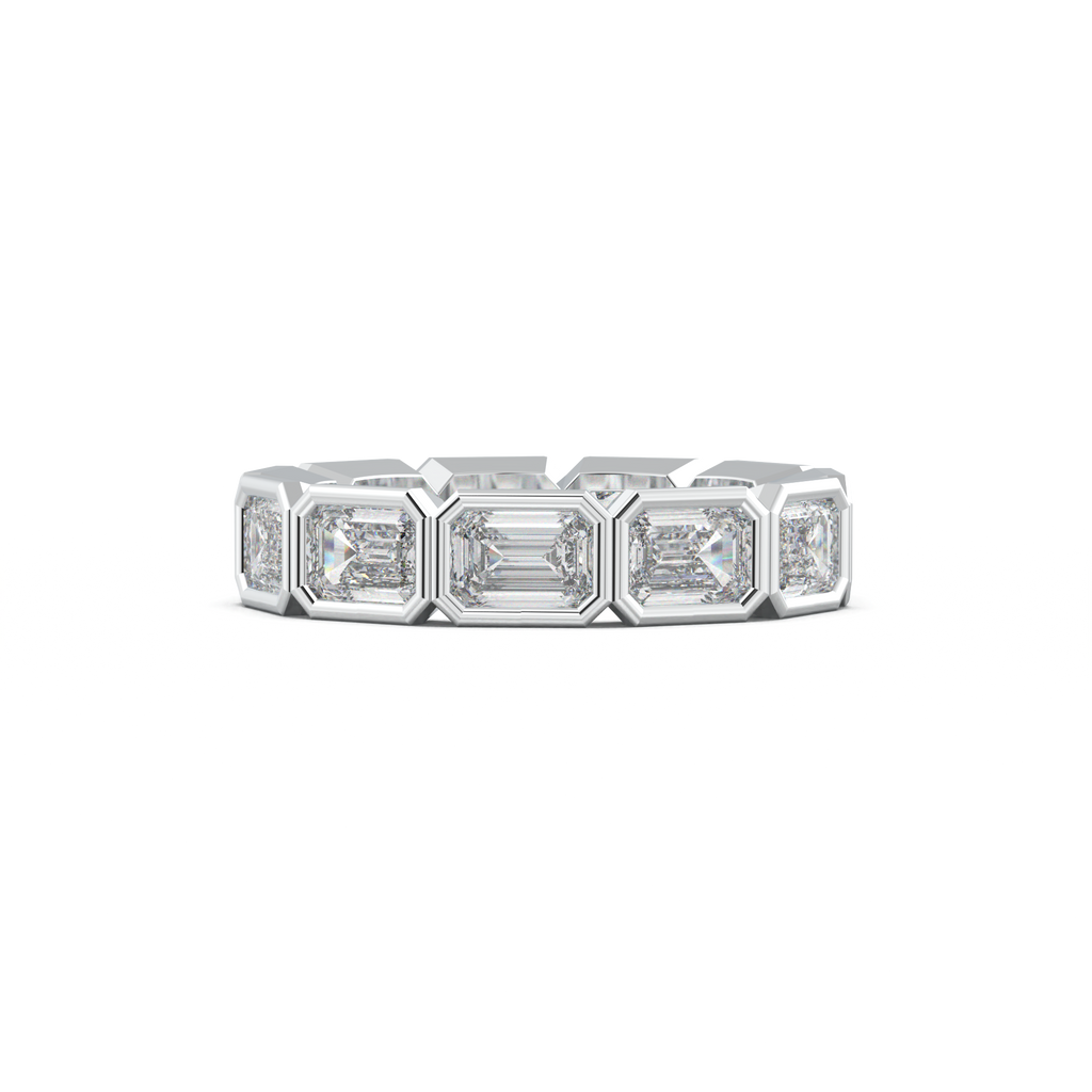 Emerald-Cut Bezel-Style Eternity Wedding Band
