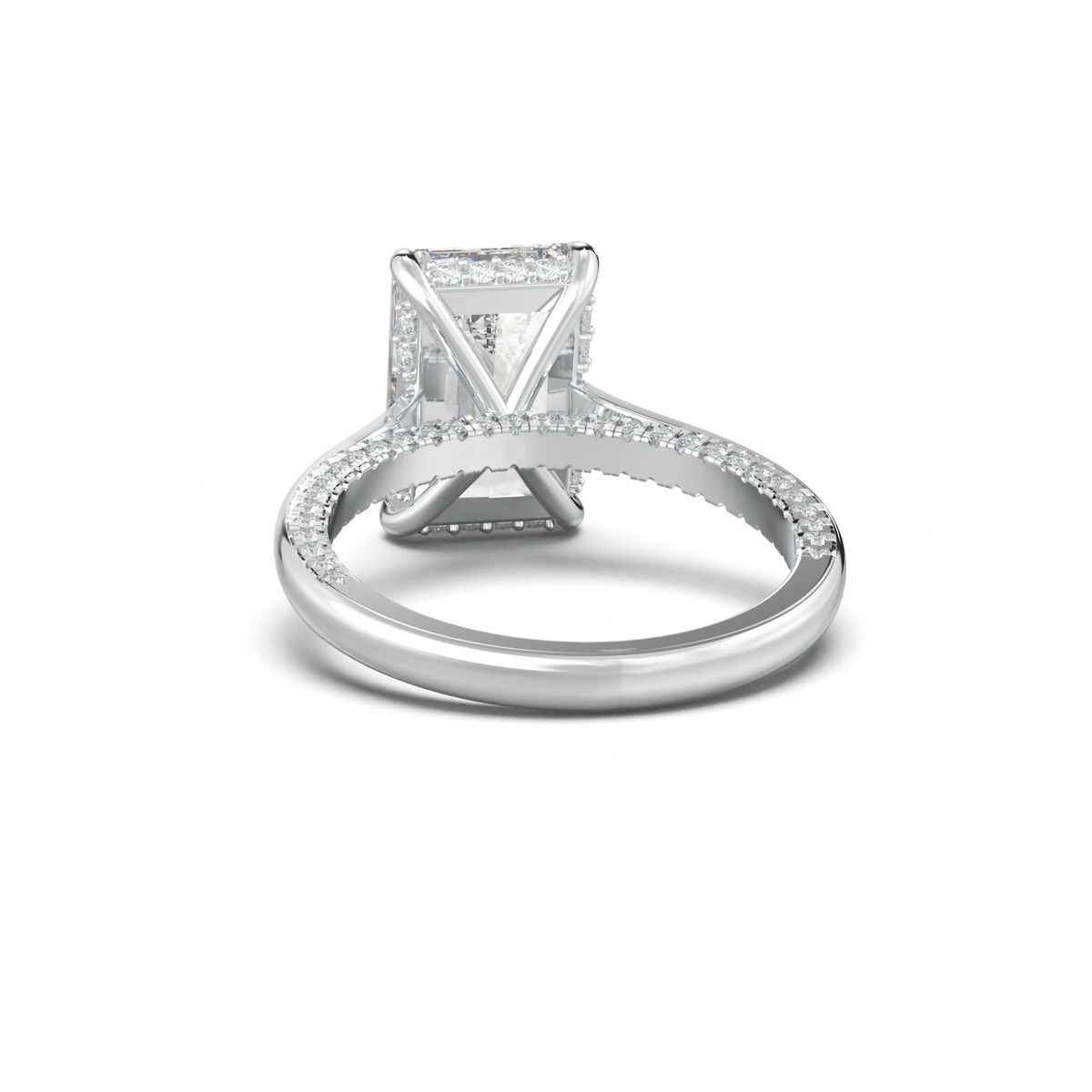Radiant Pavé Hidden Halo Engagement Ring