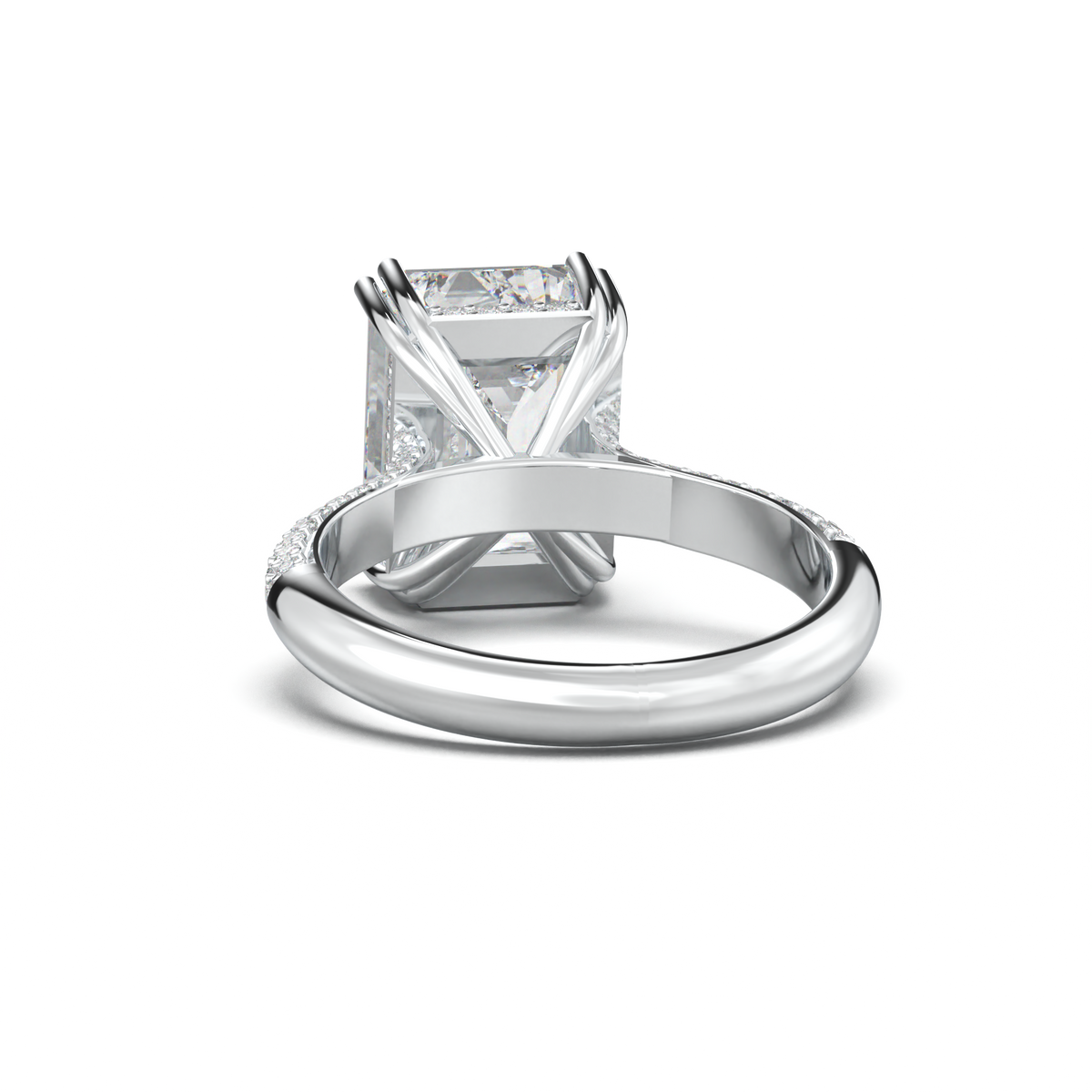 Emerald Double Pavé Engagement Ring