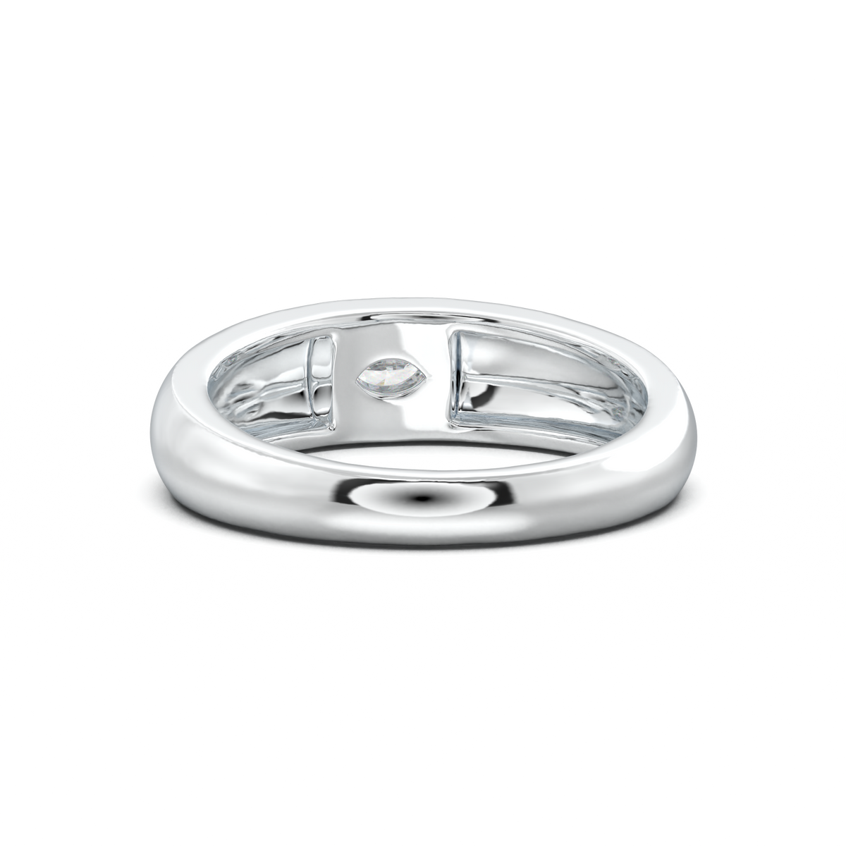 Flush-Set Marquise Men's Band