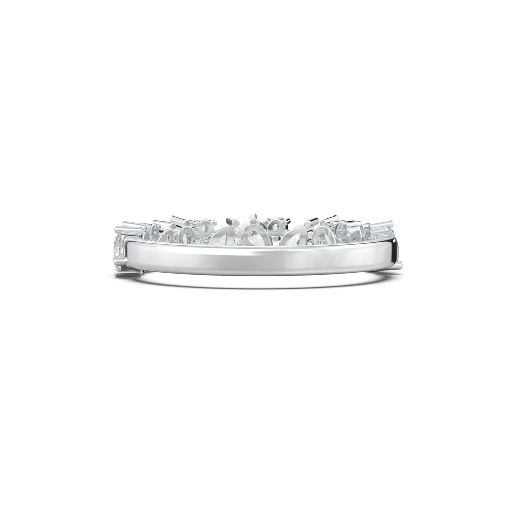 Alternating Pear & Round Half-Eternity Wedding Band
