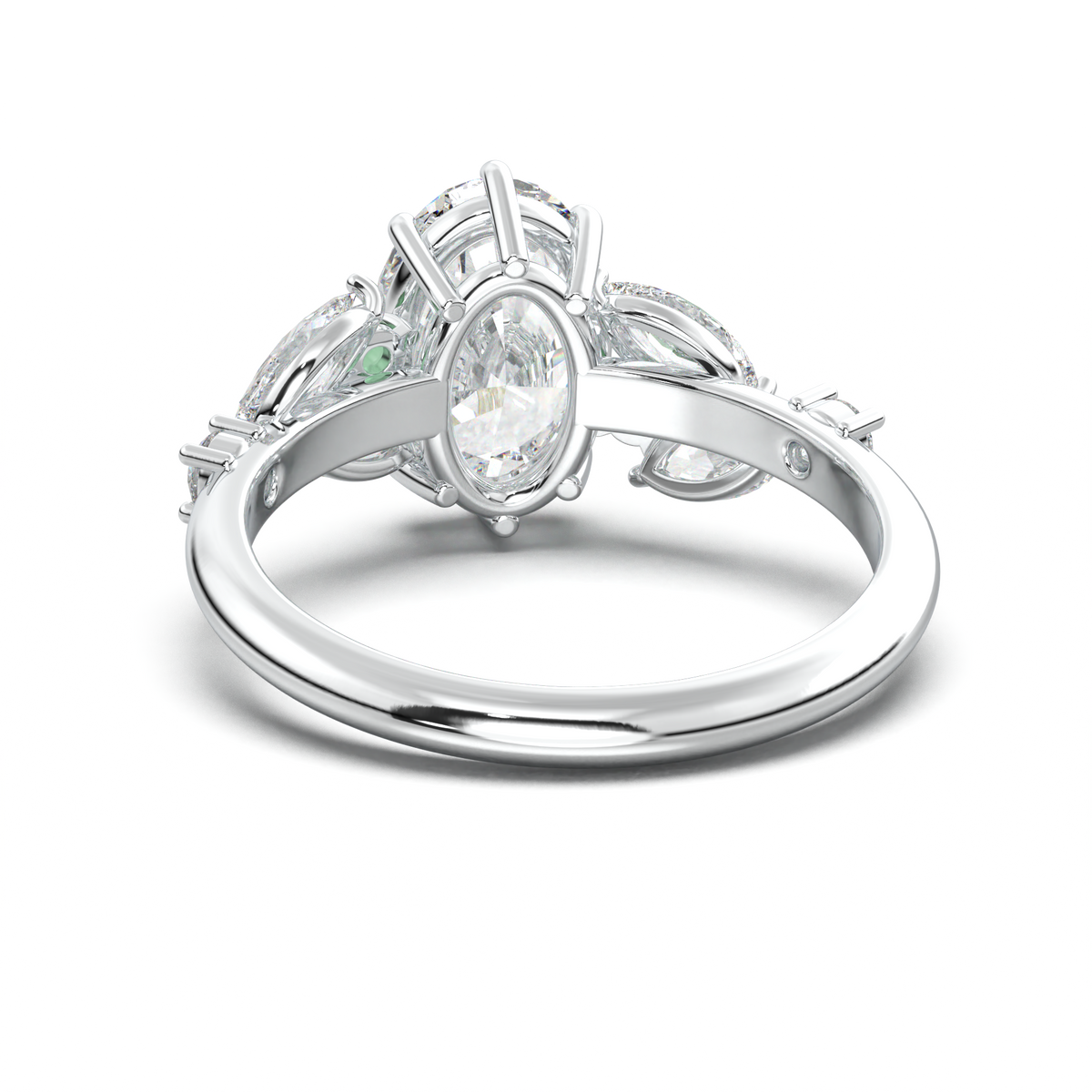 Oval Marquise-Accent Engagement Ring