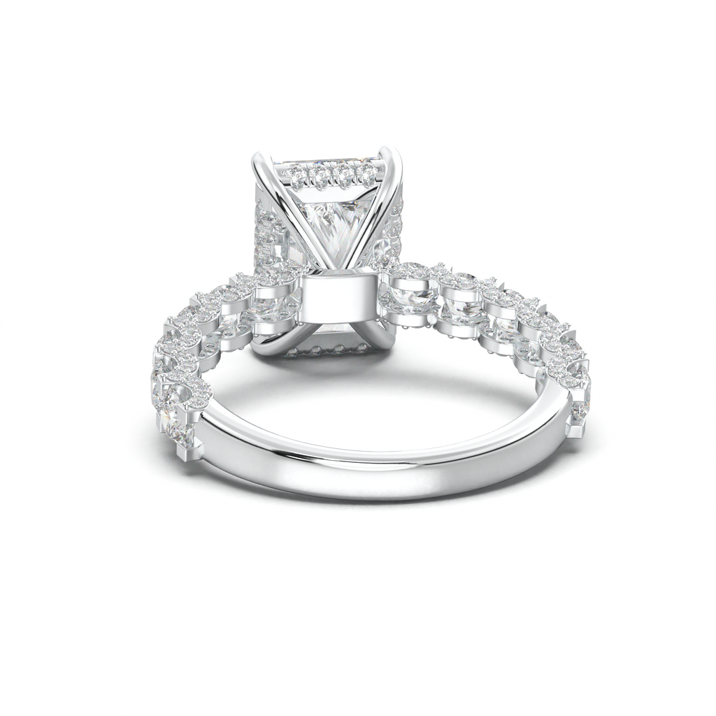 Radiant Diamond Band Engagement Ring