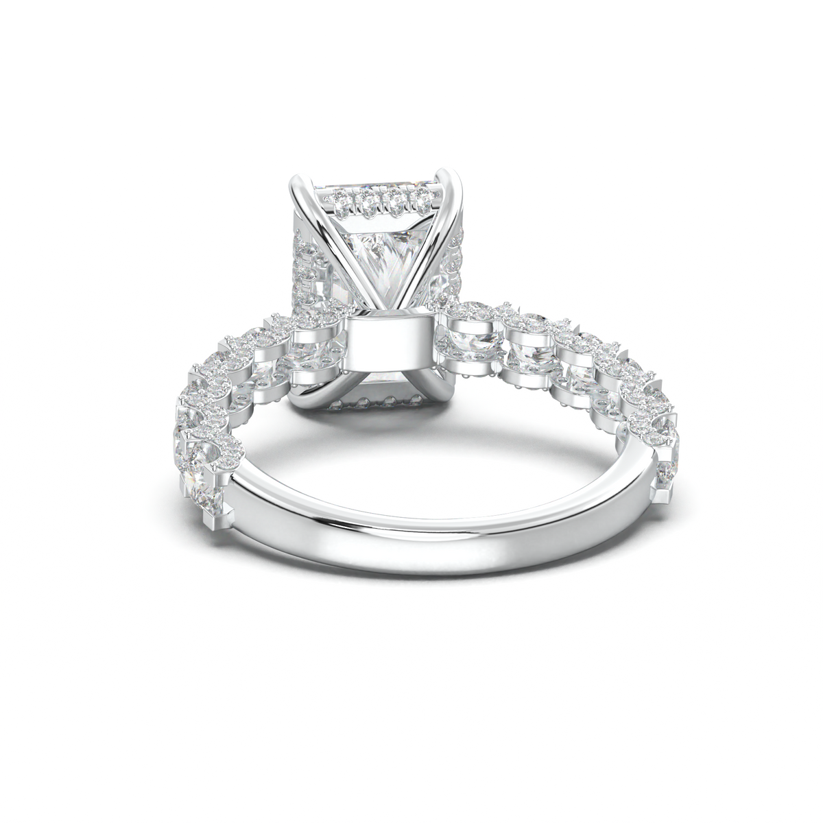 Radiant Diamond Band Engagement Ring