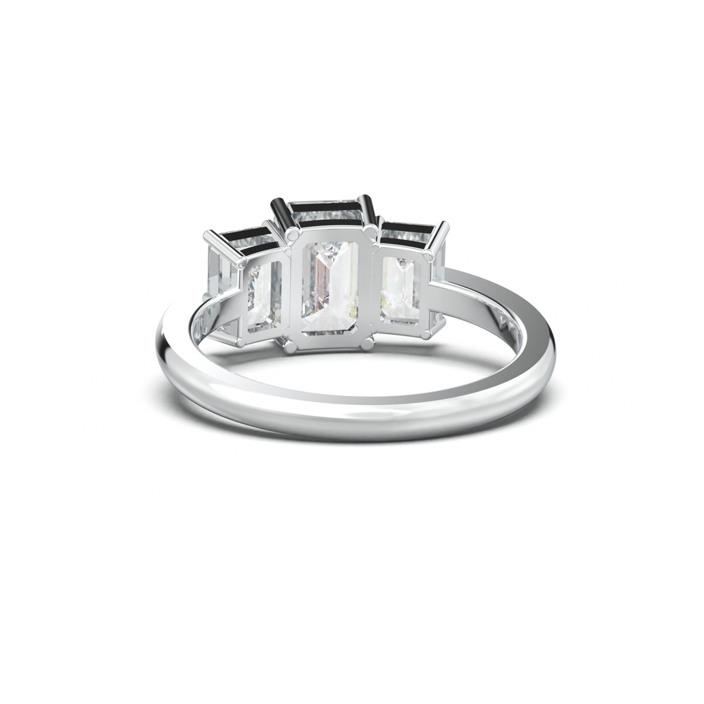 Emerald Three-Stone Engagement Ring