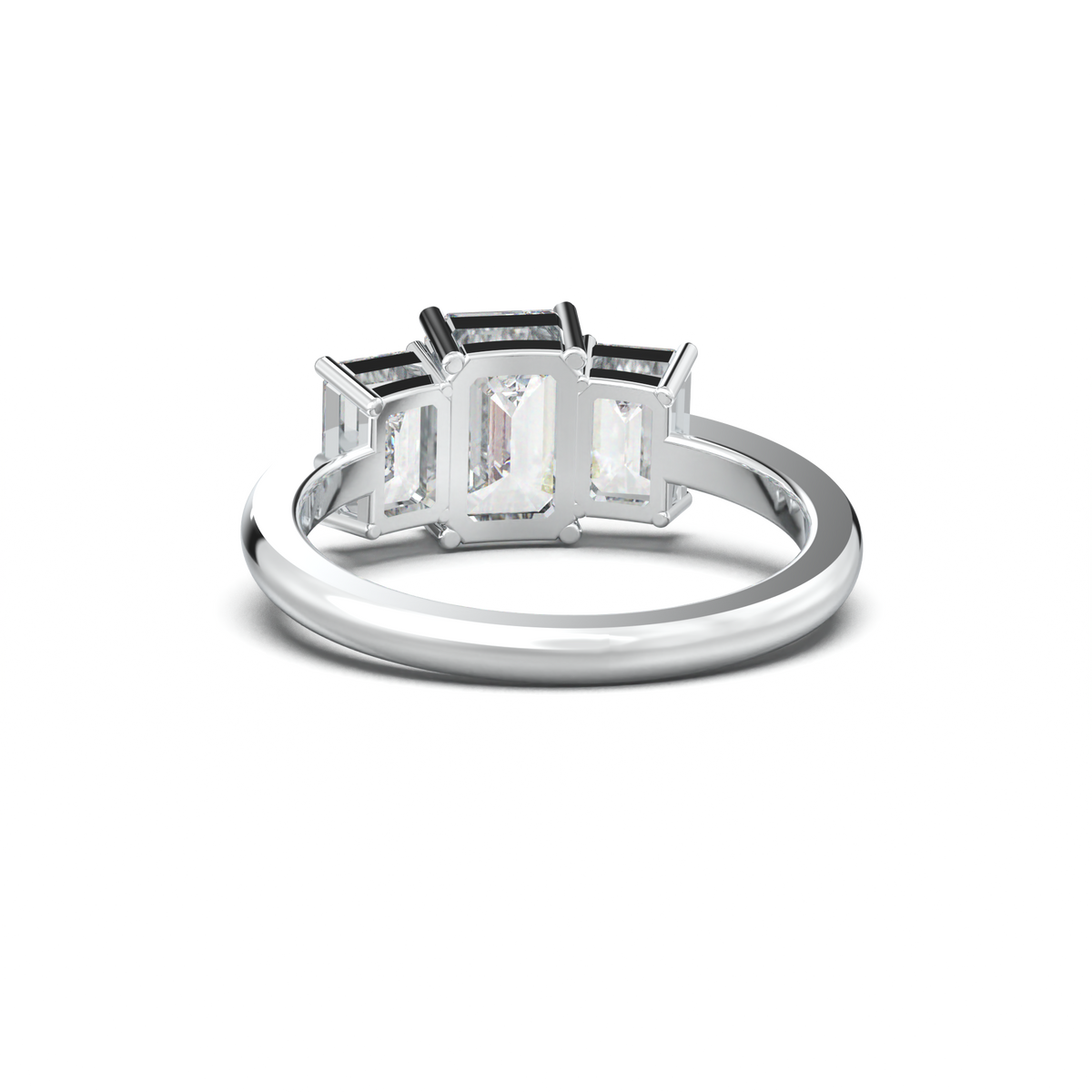 Emerald Three-Stone Engagement Ring