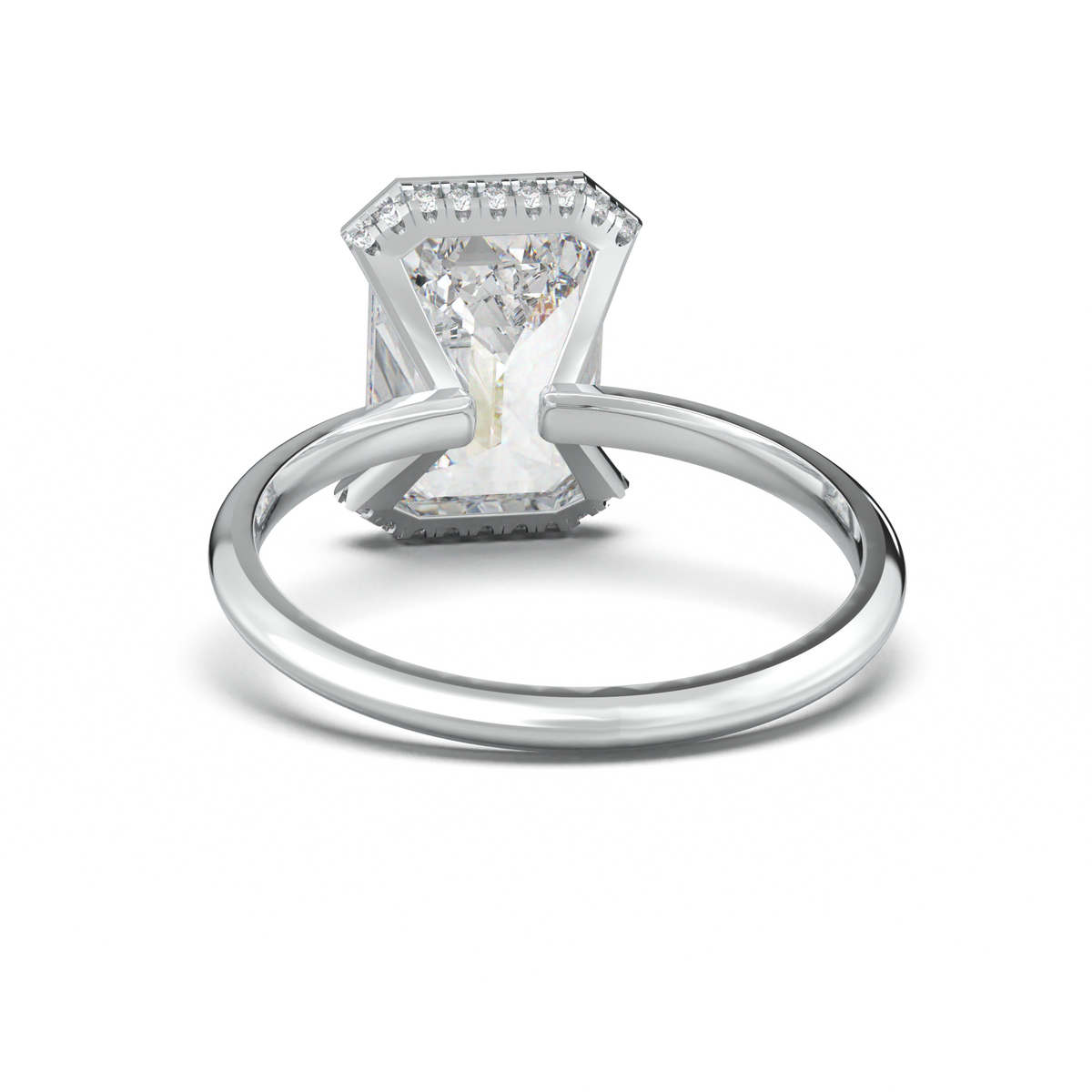 Emerald Hidden Halo Engagement Ring
