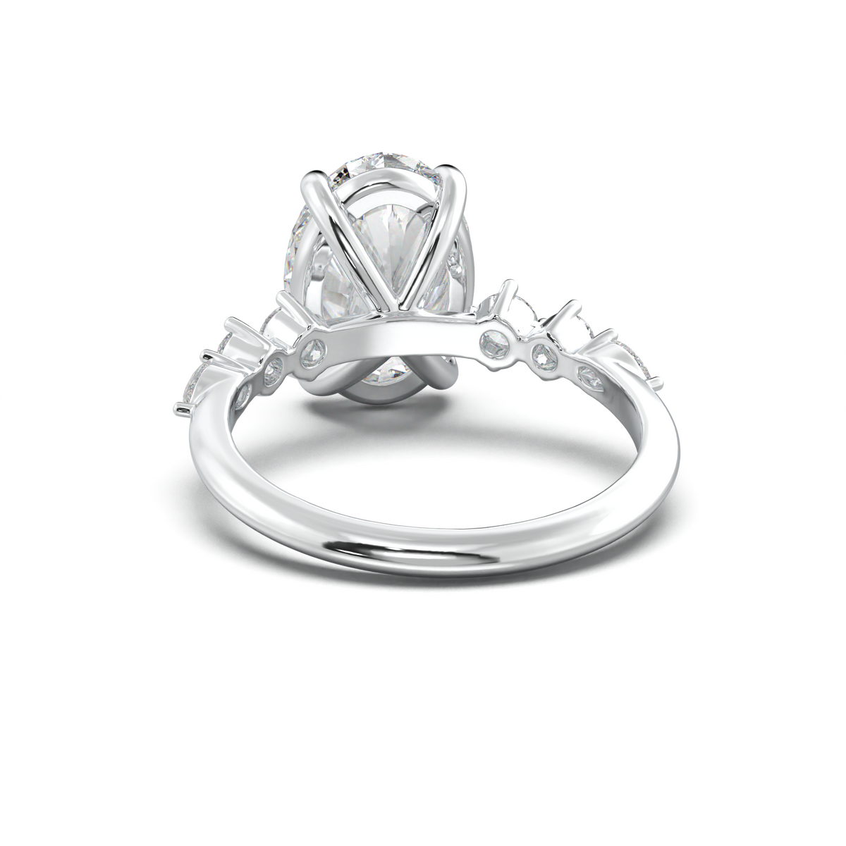 Oval Pear-Accent Engagement Ring