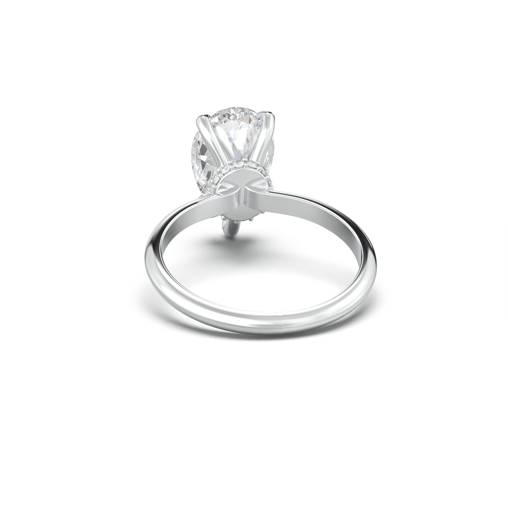 Pear Hidden Halo Engagement Ring