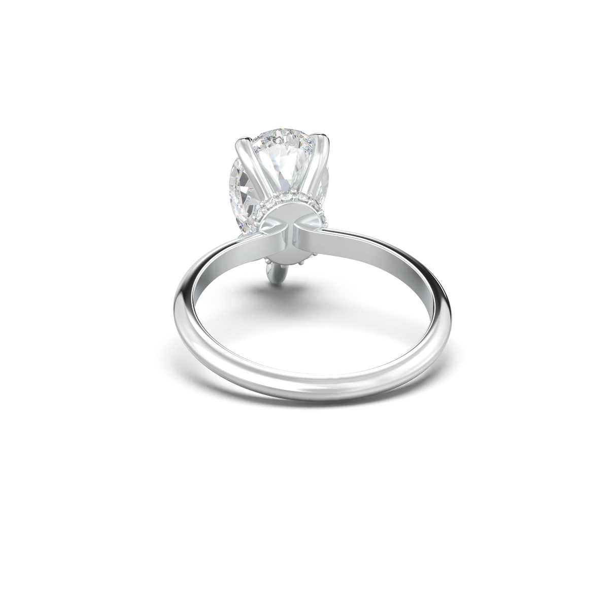 Pear Hidden Halo Engagement Ring
